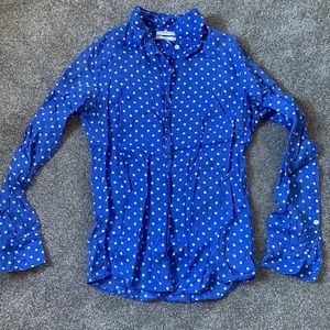 Polka dot linen top